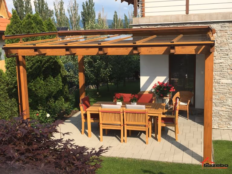 Pergola Fénix po realizácii v lokalite Linz, Rakúsko